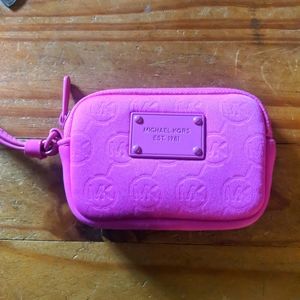 Hot pink Michael Kors small wristlet.
